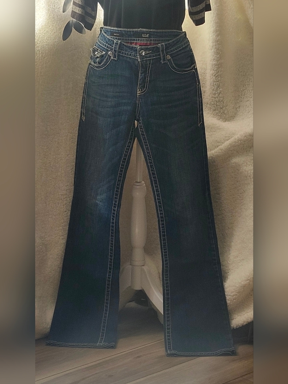 a.n.a Dark Wash Bootcut Jeans - Faded Indigo